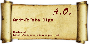 Andráska Olga névjegykártya